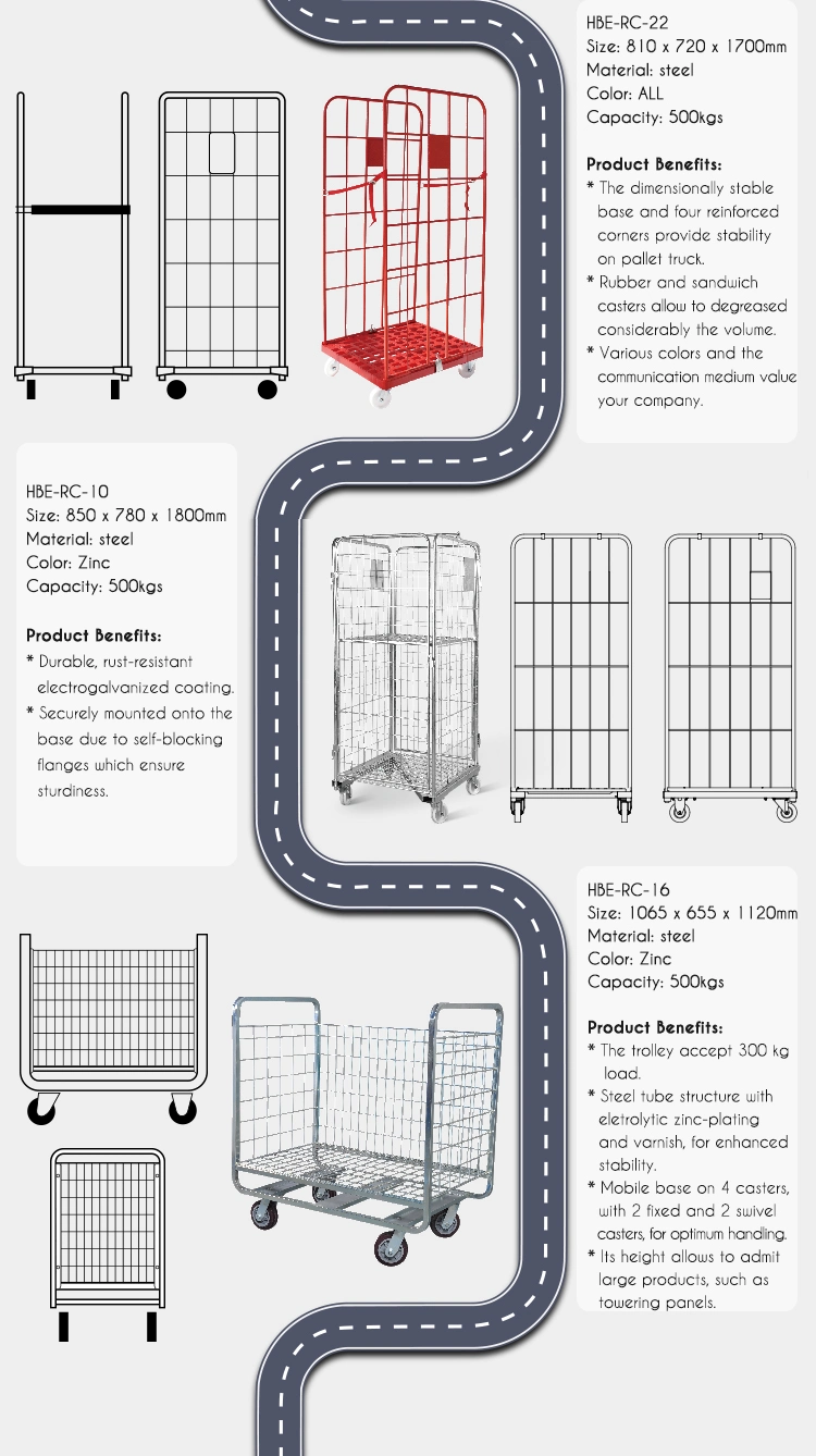 Foldable Metal Wire Mesh Nestable and Foldable Rolling Pallet Cage