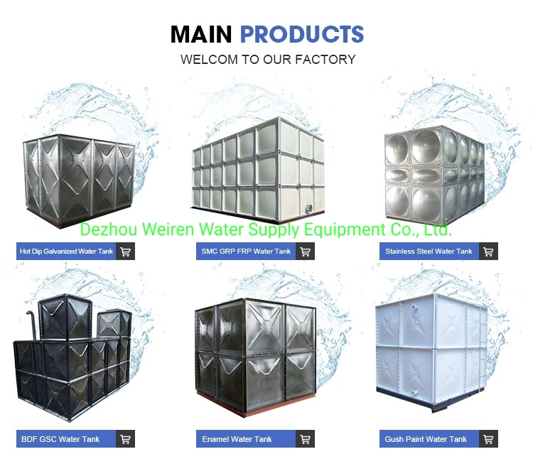 Foldable GRP FRP SMC Water Storage Tank with ISO