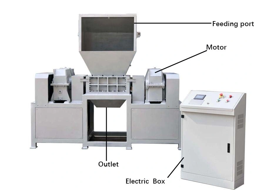 Professional Customized Shredder for Industrial Heavy Duty Double Shaft Crusher Machine Recycling Waste Book/Cardboard / File/ Office Document/ Pet Bottle/CD