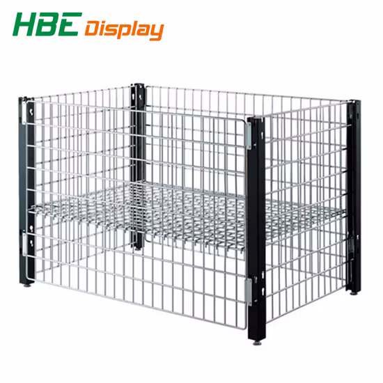 Mobiler Werbekäfig aus Metalldrahtgeflecht für Waren